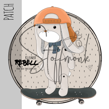 Patch / Aufnäher  - Skater Bär - Beige